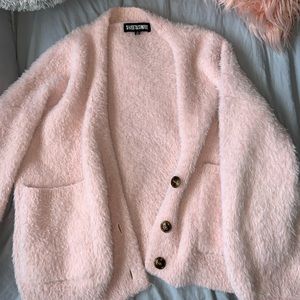 Light Pink fuzzy cardigan
